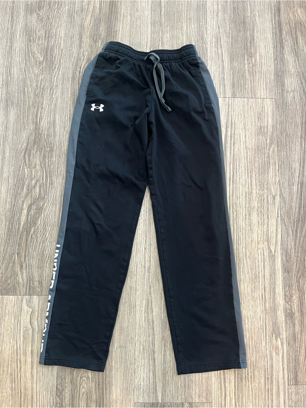 Under Armour Black with Gray Side-Panel Kids Joggers